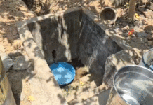 बनियाटोला में नल जल योजना में 5 फीट गहरे गड्ढों में उतरकर पानी भरने को मजबूर ग्रामीण