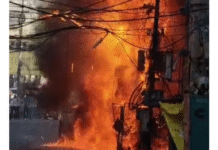 भोपाल में ट्रांसफॉर्मर में ब्लास्ट, फॉर्च्यूनर बनी आग का गोला