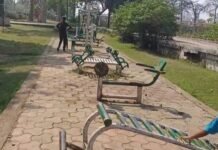 अनदेखी के चलते बर्बाद हो रहा मोती गार्डन का ओपन जिम