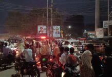 अवंती बाई चौक पर लगा लंबा जाम, एक घंटे तक थमा यातायात