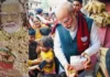सिवनी-मालवा के कलाकार ने झालमुड़ी के दानों से उकेरी प्रधानमंत्री मोदी की तस्वीर