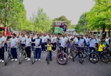 फिट इंडिया मूवमेंट के तहत 123 बटालियन भरवेली में निकली साइकिल रैली