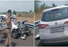 मंदसौर में दिल्ली-मुंबई एक्सप्रेस वे पर ट्रक में घुसी कार, औरंगाबाद के चार लोगों की मौत
