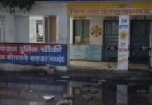 10 साल से जस की तस समस्या: हल्की बारिश में जिला अस्पताल की पुलिस चौकी और जिला क्षय केंद्र के सामने भर जाता है पानी