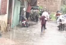 तीसरी बारिश ने नगर को किया तरबतर, करीब डेढ़ घण्टा हुआ झमाझम
