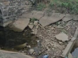 मेंढक़ी हेड पर नहर की फाल और लाइनिंग जर्जर