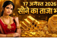 सोने का भाव आज का 17 अगस्त 2026: बढ़े रेट, जानें 24K, 22K, 18K से लेकर 10 कैरेट तक के दाम