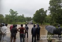 भीमा नाला का बढ़ा जल स्तर, नैनपुर-बालाघाट मार्ग चार घंटे रहा बंद,