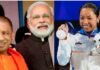PM नरेंद्र मोदी और यूपी के मुख्यमंत्री योगी आदित्यनाथ ने मीराबाई चानू को एशियन गेम्स में ऐतिहासिक रजत पदक जीतने पर बधाई दी