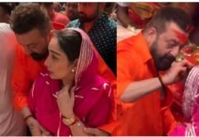 लालबागचा राजा के दर्शन पहुंचे Sanjay Dutt ने पत्नी मान्यता को भीड़ से बचाया, बप्पा के सामने भरा मांग में सिंदूर