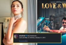 Hey handsome..”, Alia Bhatt ने कुछ यूं लुटाया Ranbir Kapoor के Love & War लुक पर प्यार
