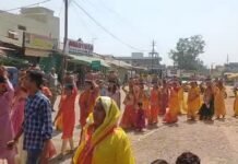अमोली शारदा मंदिर से निकली २०१ कलशों की भव्य शोभायात्रा